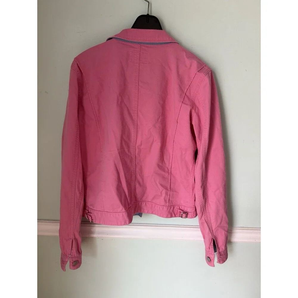 Ralph Lauren‎ Women's Pink  Denim Jean  Jacket Size XLarge  Vintage Trucker XL - Picture 2 of 6